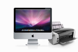 A newer iMac with a printer - Apple Promo for students